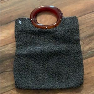 Gray Fabric Handbag